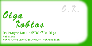 olga koblos business card